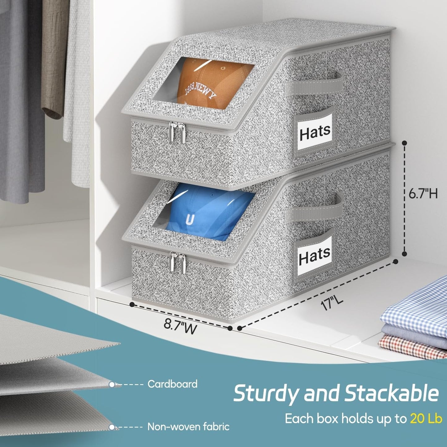 🔥Last Day 49% OFF - Stackable Hat Storage for Baseball Caps