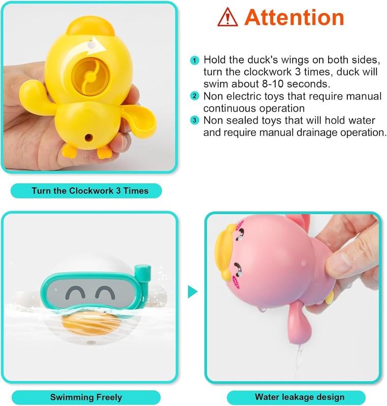 Swimming Baby Bath Toys, Water Pool Floating Wind Up Toys