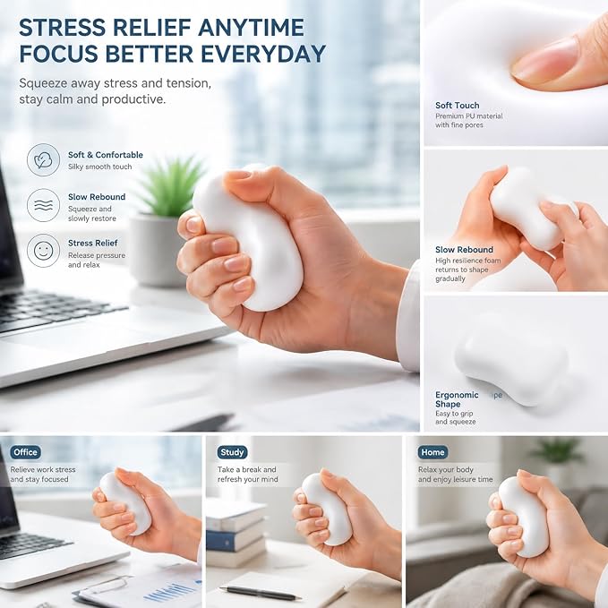 Crunchy Squishy, Bead Squishy, Sensory Fidget Tools for Relax Relief, Office Desk and Family Focus Enhancement, Handheld Squishy with Beads, 6x6x6 cm Relax Ball Set