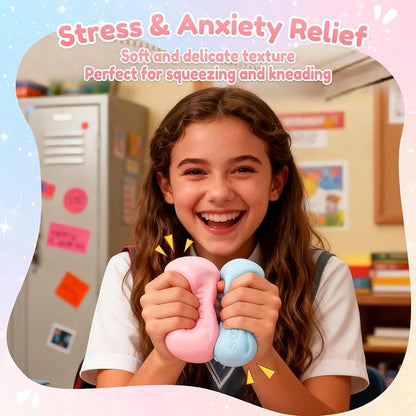 Crunchy Squishy, Bead Squishy, Sensory Fidget Tools for Relax Relief, Office Desk and Family Focus Enhancement, Handheld Squishy with Beads, 6x6x6 cm Relax Ball Set