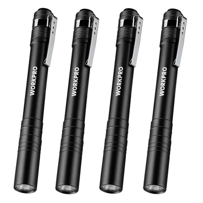 🛠️4-Pack LED Pen Light -Aluminum Pocket Pen Flashlight with Clip, Ultra Bright for Inspection, Emergency & Daily Use, 2AAA Batteries Included
