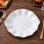 Modern White Lotus Leaf Ceramic Plate