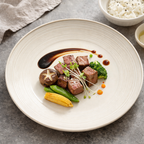 Minimalist Line Texture Ceramic Flat Plate