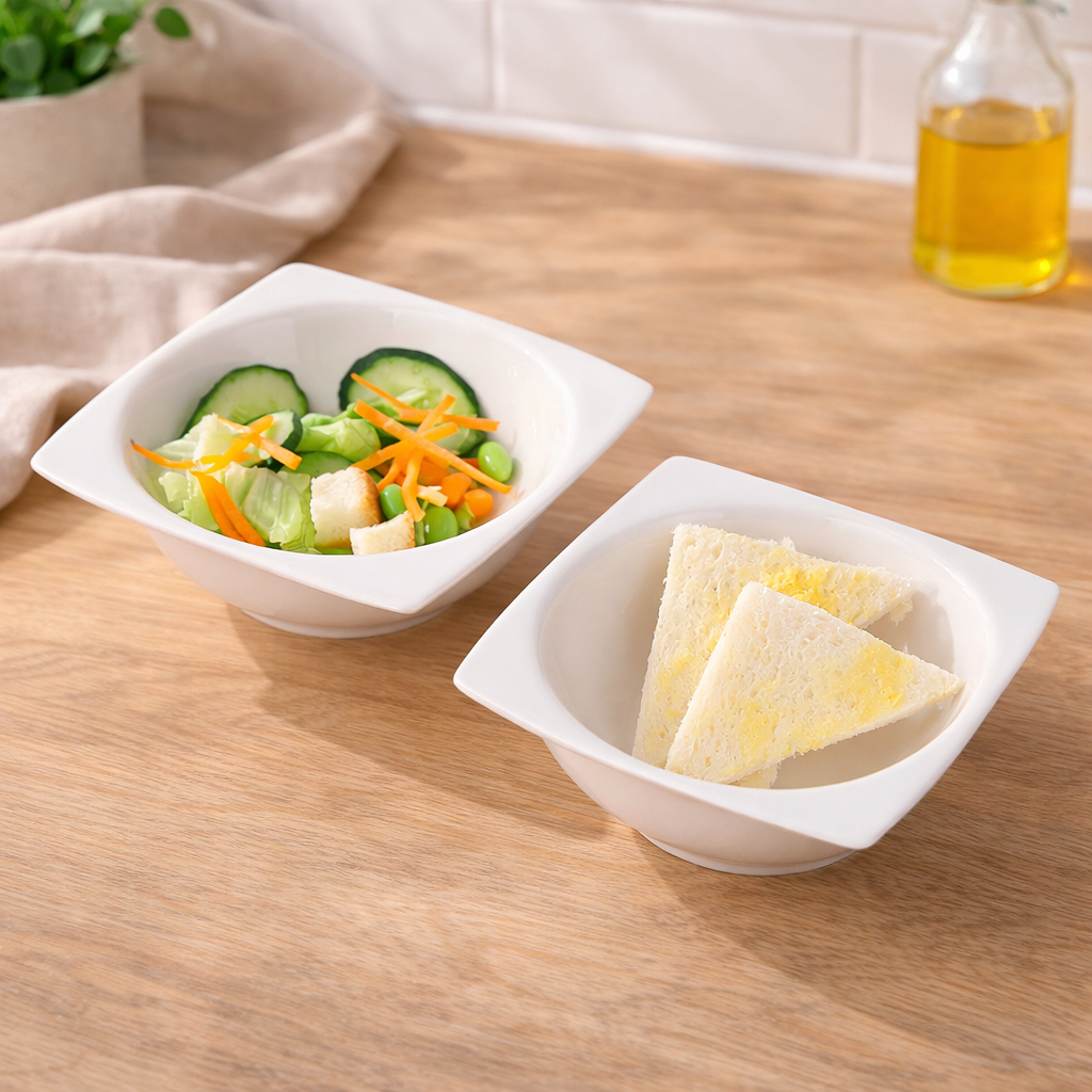 Minimalist Square Ceramic Salad Bowl