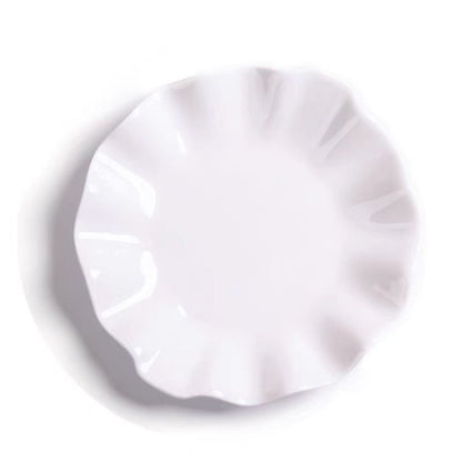 Modern White Lotus Leaf Ceramic Plate