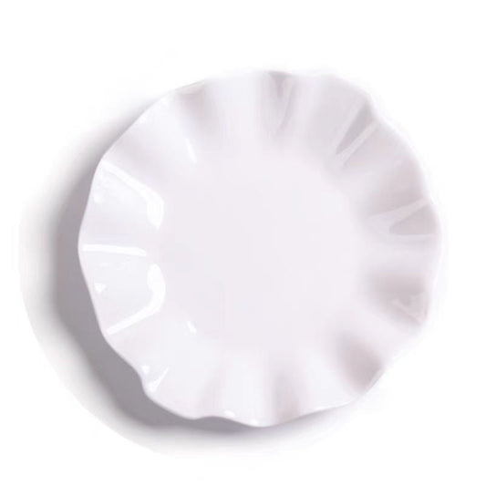 Modern White Lotus Leaf Ceramic Plate