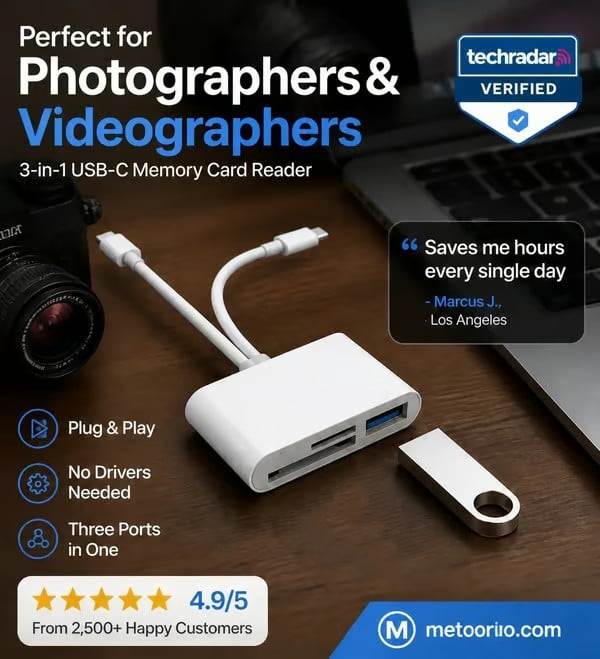 🏆Flash Sale⚡ 50K+ SOLD! Almost Gone-🔥3-in-1 USB-C Memory Card Reader