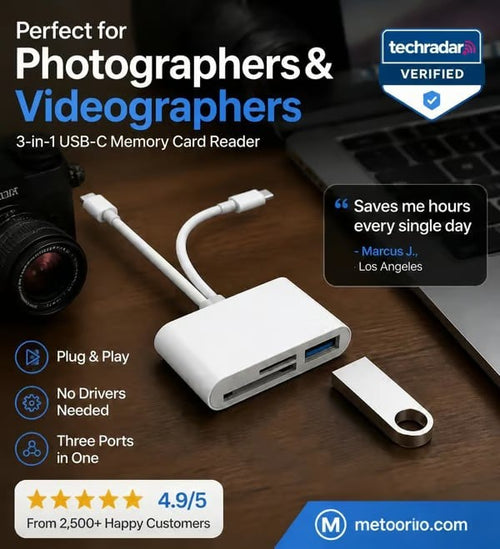 🏆Flash Sale⚡ 50K+ SOLD! Almost Gone-🔥3-in-1 USB-C Memory Card Reader