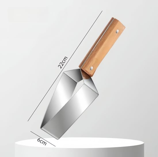 Stainless Steel Watermelon Slicer with Wooden Handle – Clean & Quick Portioning