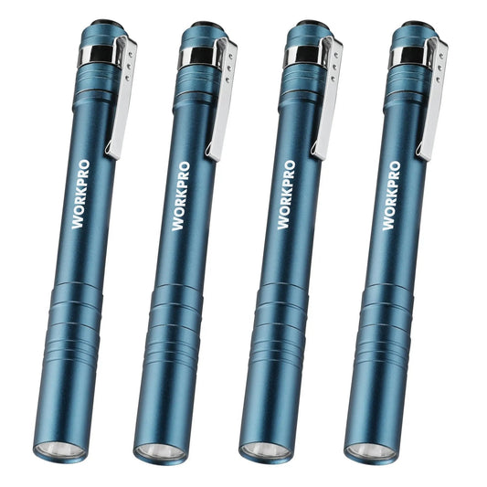 🛠️4-Pack LED Pen Light -Aluminum Pocket Pen Flashlight with Clip, Ultra Bright for Inspection, Emergency & Daily Use, 2AAA Batteries Included