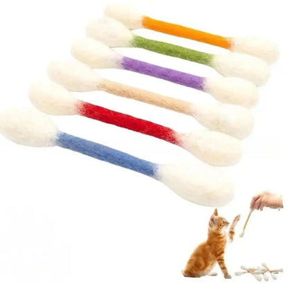💥LAST DAY SALE 49% OFF💥 6 Pack Giant Cotton Swab Shaped Felt Cat Chew Toys