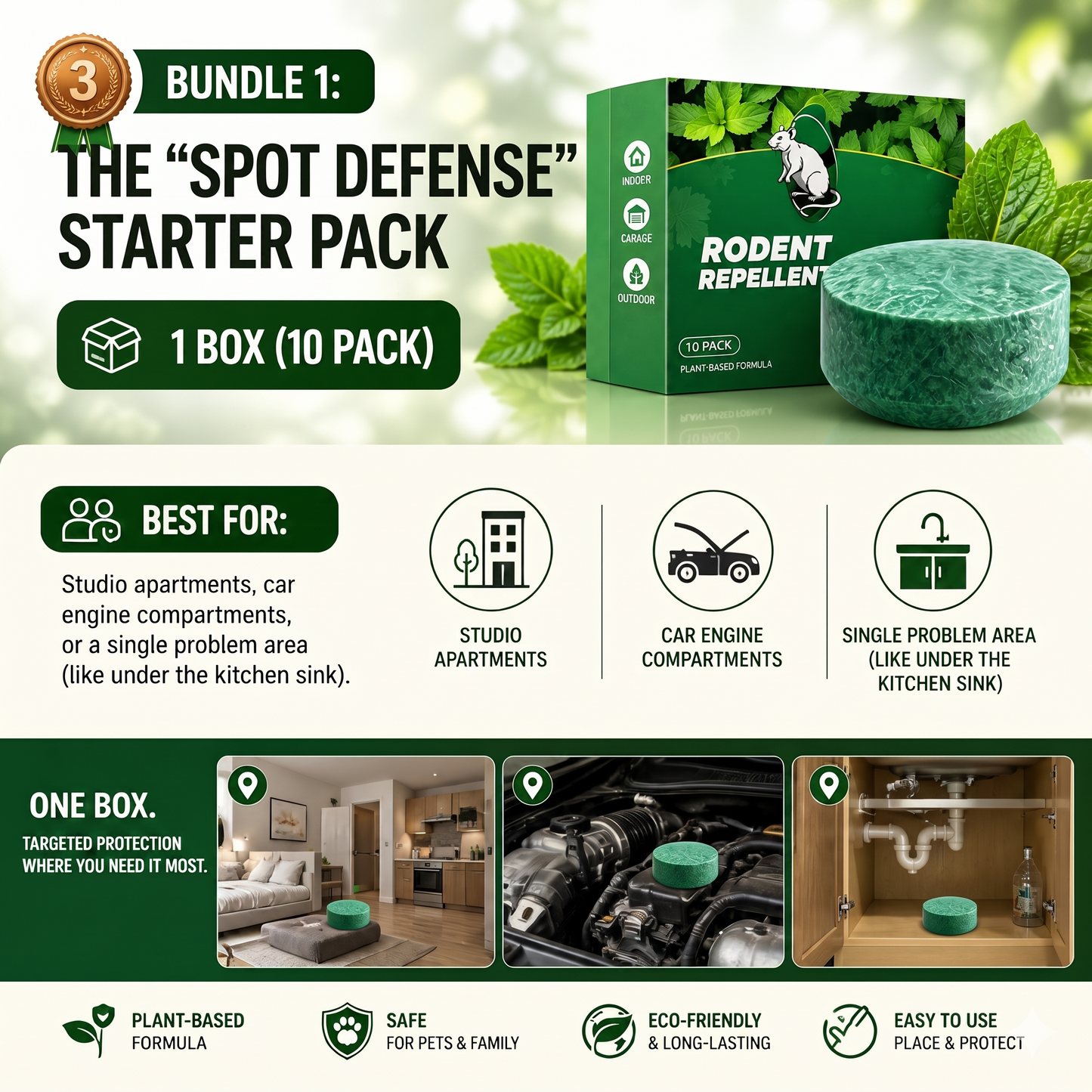 💥Limited-time event,🟢 Natural Peppermint Rodent Repellent Tablets – 12 Pack