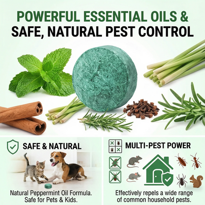 💥Limited-time event,🟢 Natural Peppermint Rodent Repellent Tablets – 12 Pack